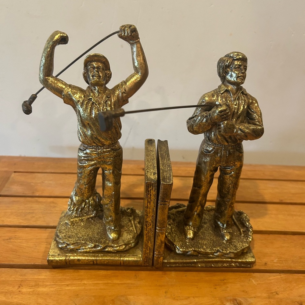 San Pacific International SPI Golfer Bookends